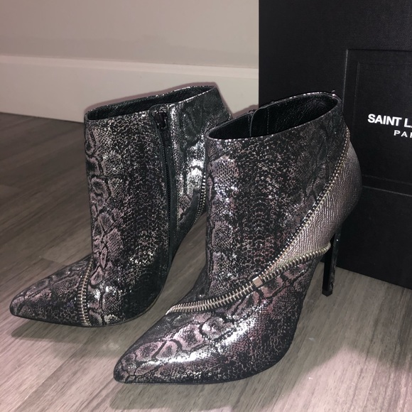 Saint Laurent Black/Silver Boots - size 38 - Picture 3 of 6